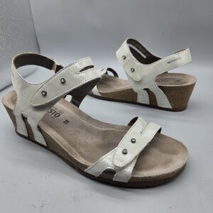 Mephisto Women sandals Shoes shimmer Leather adjustable straps sz 8 38